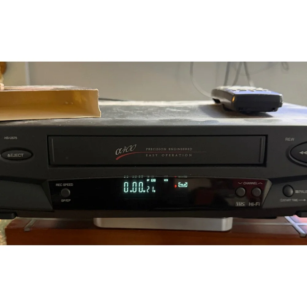 Mitsubishi HS-U575 VHS VCR Player 4-Head Hi-Fi Stereo Alpha 400  Remote WORKS